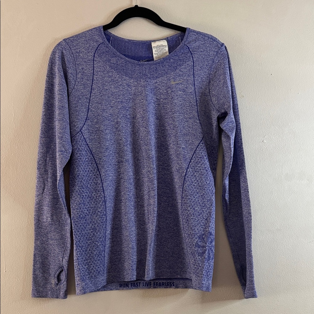 Nike Dri Fit Blue Long Sleeve Athletic Top - Size L